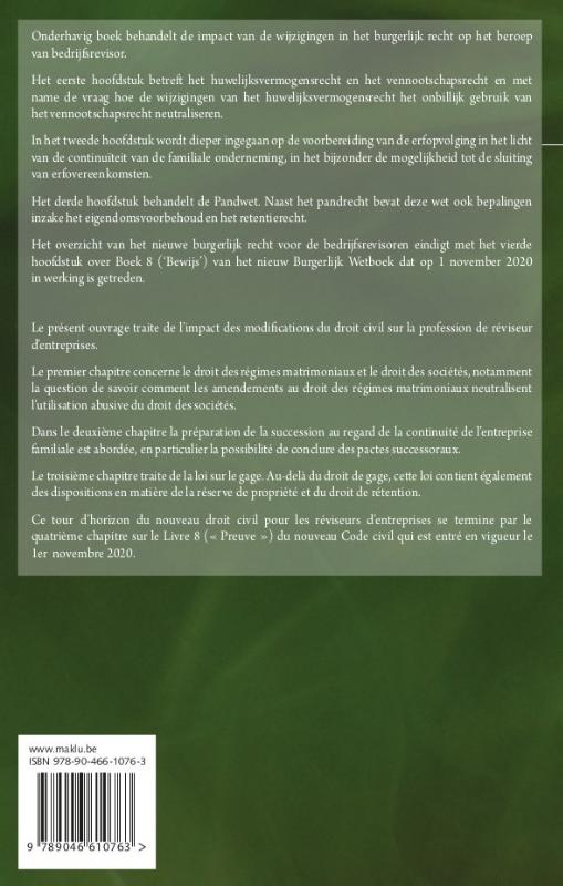 IMPACT VAN DE WIJZIGINGEN IN HET BURGERLIJK RECHT OP HET BER