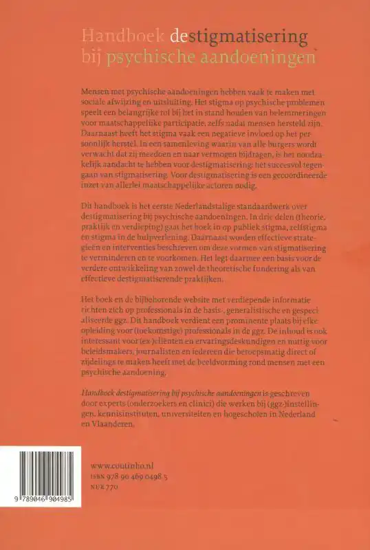 HANDBOEK DESTIGMATISERING BIJ PSYCHISCHE AANDOENINGEN