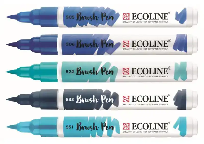 BRUSHPEN TALENS ECOLINE SET 5 STUKS