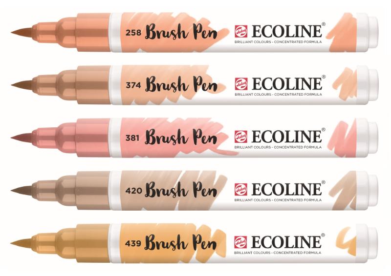 BRUSHPEN TALENS ECOLINE SET 5 STUKS