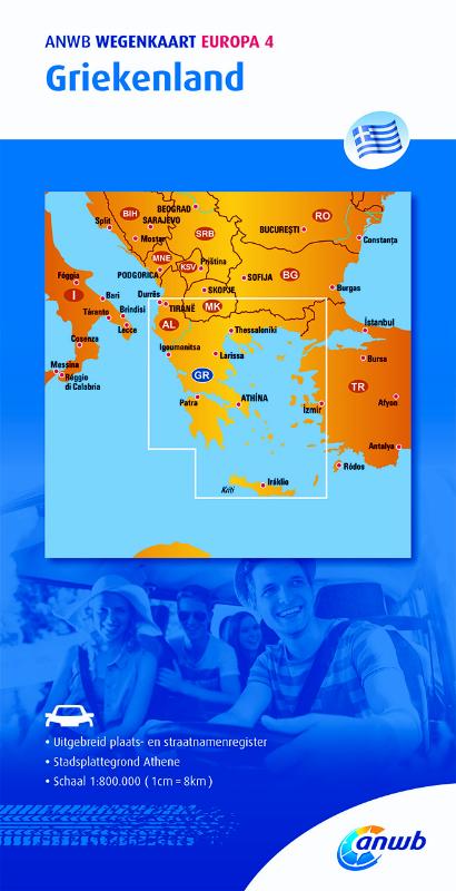 ANWB WEGENKAART EUROPA 4 GRIEKENLAND