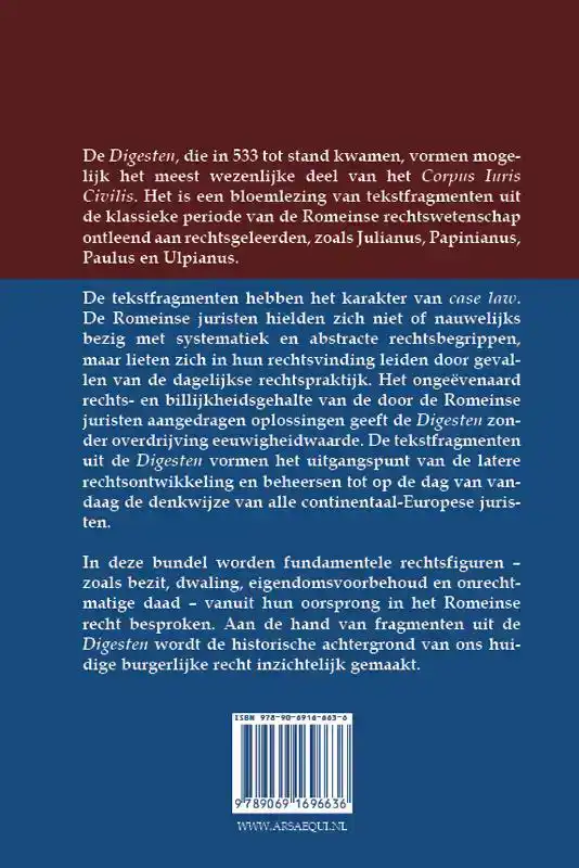 DE DIGESTEN EN DE RECEPTIE VAN HET ROMEINSE RECHT IN HET NED