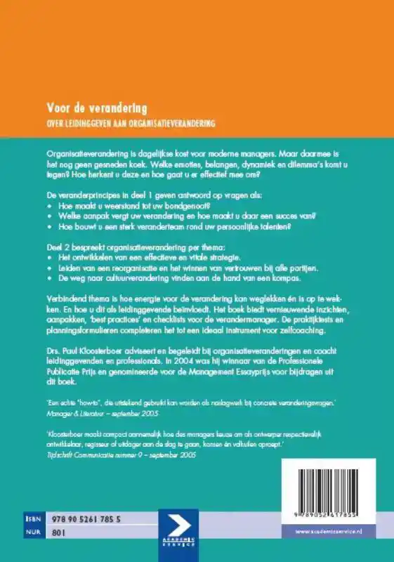 VOOR DE VERANDERING