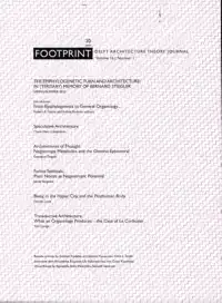 FOOTPRINT 30. EPIPHYLOGENETIC TURN AND ARCHITECTURE