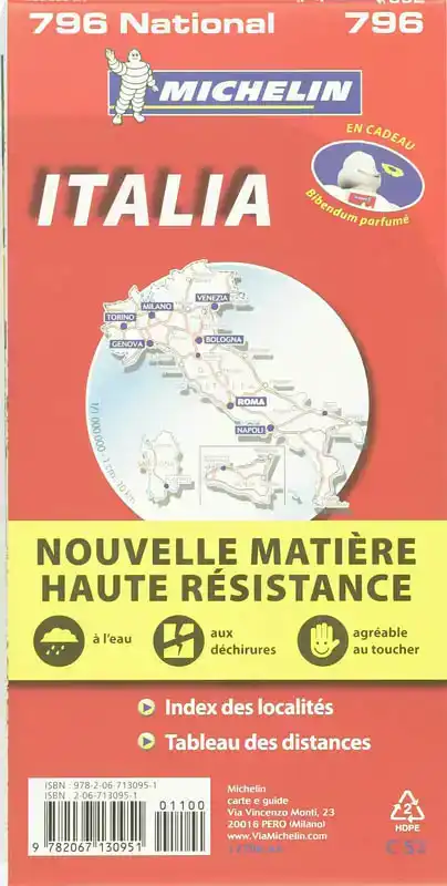 MICHELIN WEGENKAART 796 ITALIE SCHEURVAST
