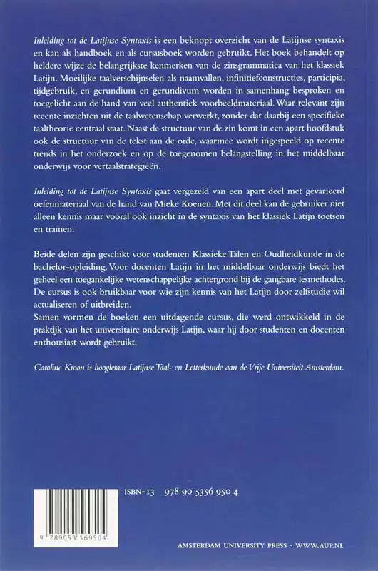 INLEIDING TOT DE LATIJNSE SYNTAXIS