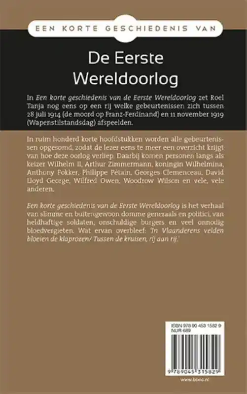 EEN KORTE GESCHIEDENIS VAN DE EERSTE WERELDOORLOG