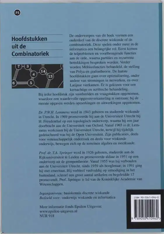 HOOFDSTUKKEN UIT DE COMBINATORIEK