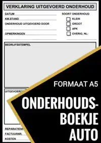 ONDERHOUDSBOEKJE AUTO - UNIVERSEEL REPARATIE BOEK