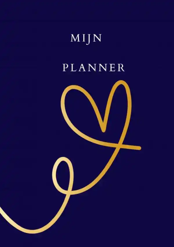 MIJN PLANNER HART BLAUW/GOUD.