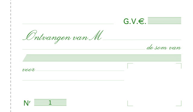 KASBOEK EXA MANIFOLD ONTVANGSTBEWIJS