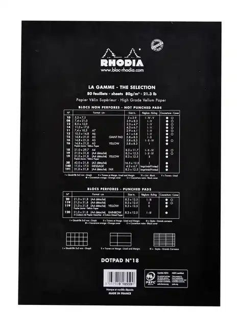 SCHRIJFBLOK RHODIA A4 DOTS 80V 90GR