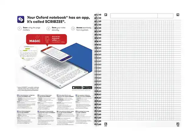 SPIRAALBLOK OXFORD URBAN MIX A4 RUIT