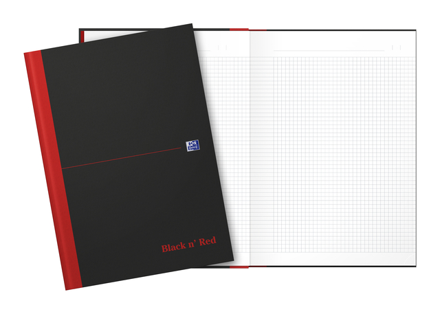 NOTITIEBOEK OXFORD BLACK N' RED A4