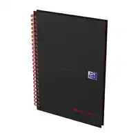 SPIRAALBLOK OXF BLACK EN RED A5 LIJN