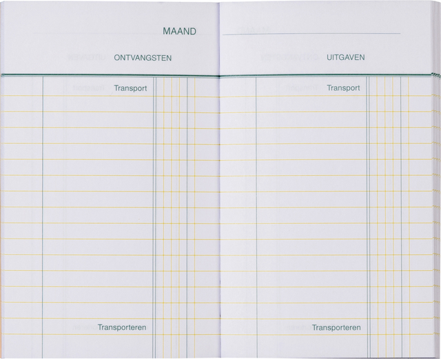 KASBOEK 135X83MM 72BLZ 1 KOLOM ORANJE