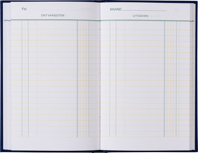 KASBOEK 103X165MM 192BLZ 1 KOLOM BLAUW