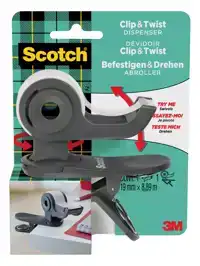PLAKBANDHOUDER SCOTCH CLIP DGS + 1ROL