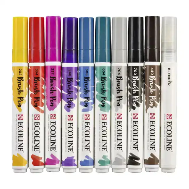 BRUSHPEN TALENS ECOLINE SET 10 STUKS