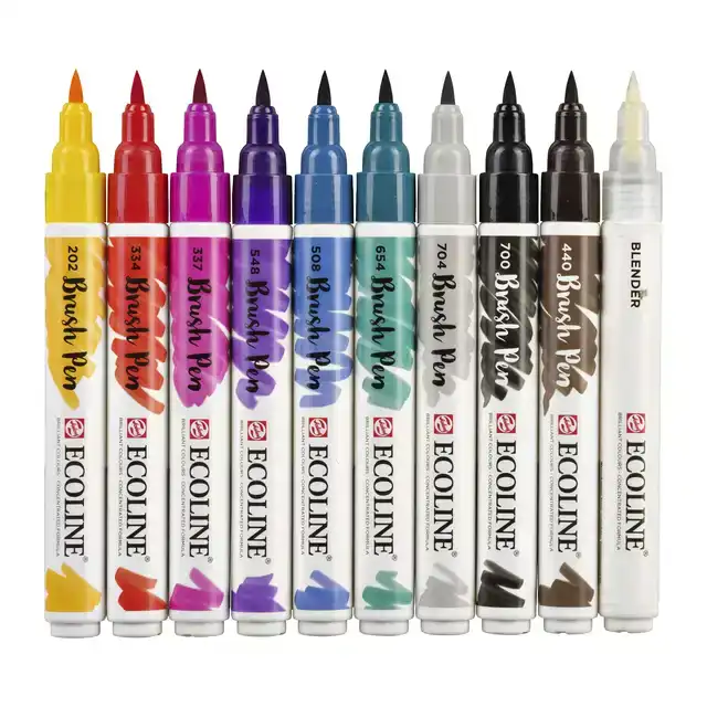 BRUSHPEN TALENS ECOLINE SET 10 STUKS