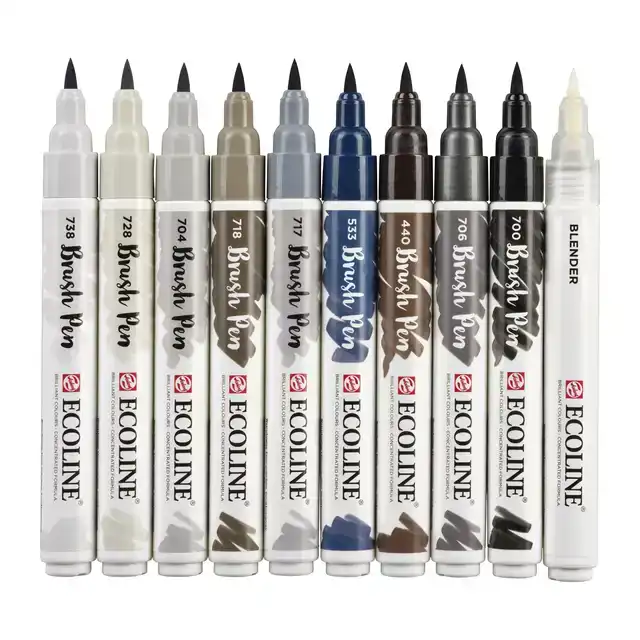 BRUSHPEN TALENS ECOLINE SET 10 STUKS