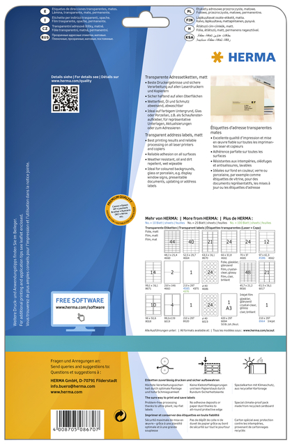 ETIKET HERMA 8670 A4 63.5X38.1MM FOLIE