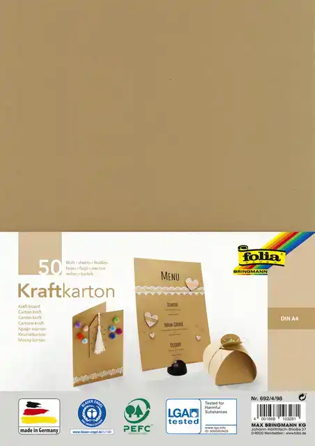 KRAFTPAPIER FOLIA A4 230GR 50 VEL