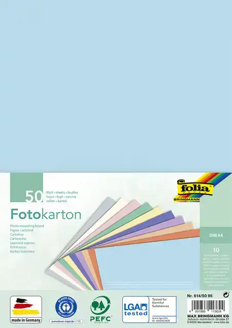 FOTOKARTON FOLIA 2-ZIJDIG A4 PASTEL 50