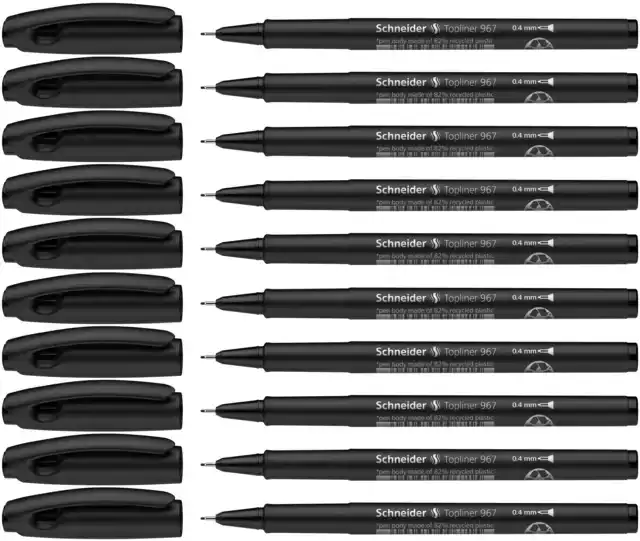 FINELINER SCHNEIDER 967 0.4MM ZWART