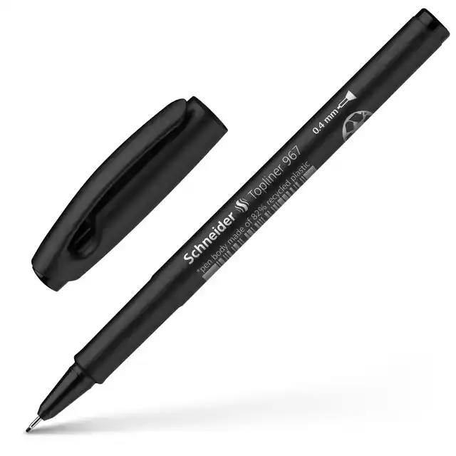 FINELINER SCHNEIDER 967 0.4MM ZWART