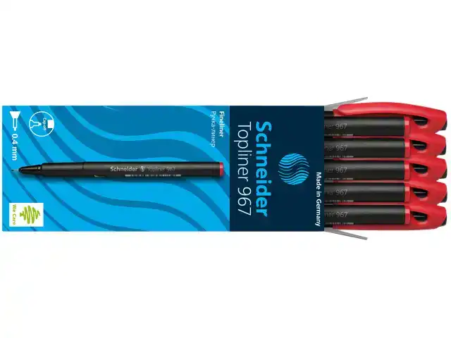 FINELINER SCHNEIDER 967 0.4MM ROOD