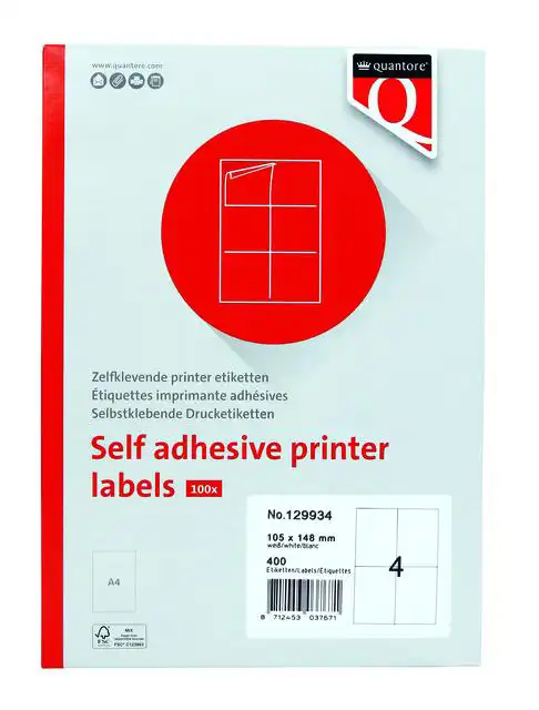 ETIKET QUANTORE 105X148MM 400ST