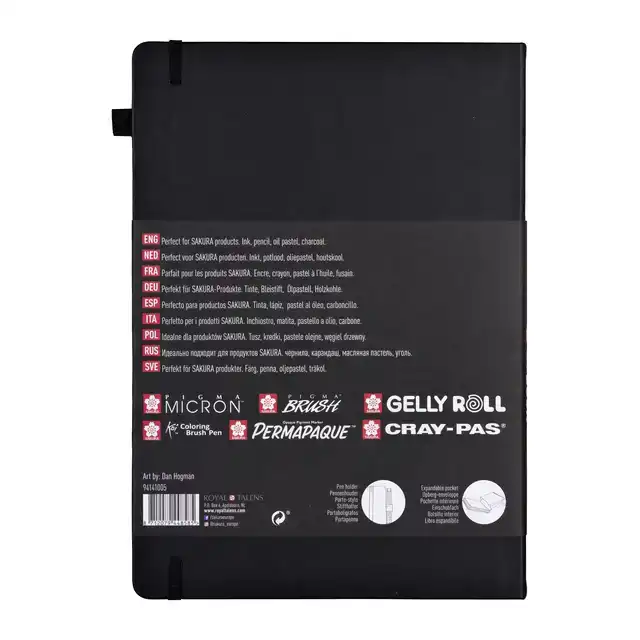 SCHETSBOEK SAKURA 80 ZWARTE VELLEN