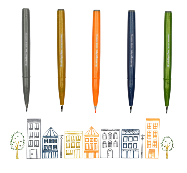 BRUSHPEN PENTEL SIGN SES15C PASTEL