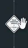 DEURMAT AFSTAND HOUDEN 90X150CM