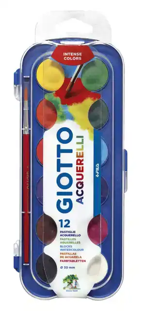 GOUACHE GIOTTO 30MM DOOS 12 KLEUREN MET