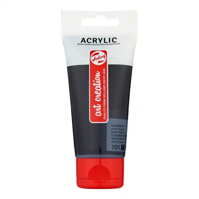 ACRYLVERF TAC 701 IVOORZWART TUBE 75ML