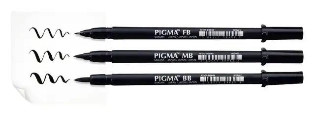 BRUSHPEN SAKURA PIGMA FIJN ZWART