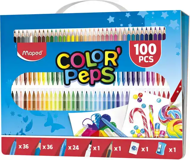 TEKENSET MAPED COLORPEPS 100DELIG