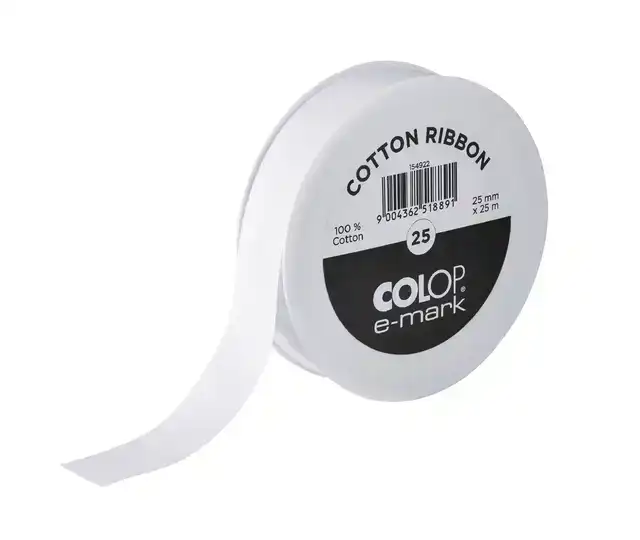 LINT COLOP EMARK 25MMX25M WIT