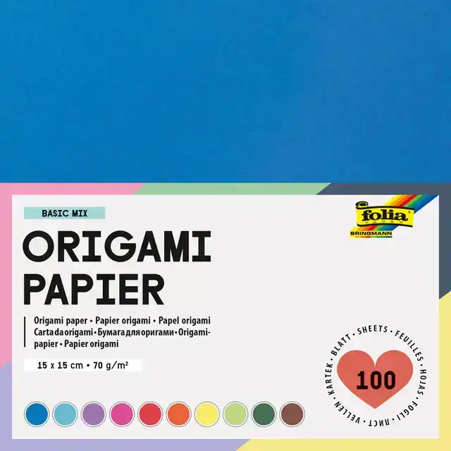 ORIGAMI PAP FOLIA 70GR 15X15CM 100 VEL