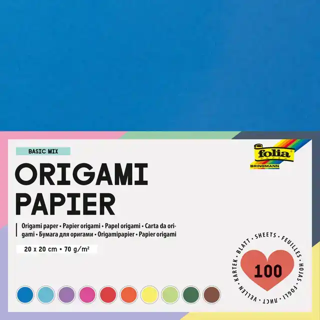 ORIGAMI PAP FOLIA 70GR 20X20CM 100 VEL