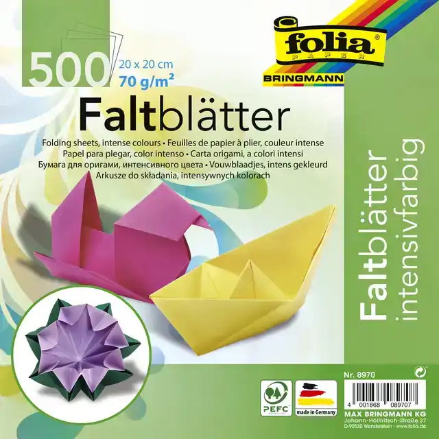 ORIGAMI PAP FOLIA 70GR 20X20CM 500 VEL