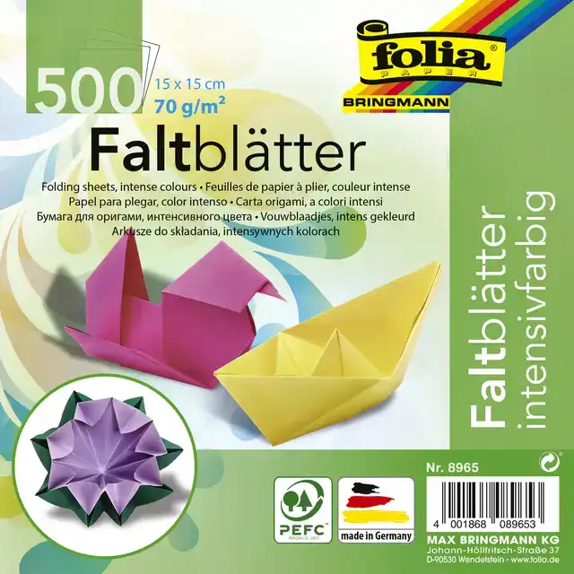 ORIGAMI PAP FOLIA 70GR 15X15CM 500 VEL