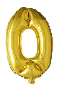 FOIL BALLOON ""0"" GOLD 40 CM
