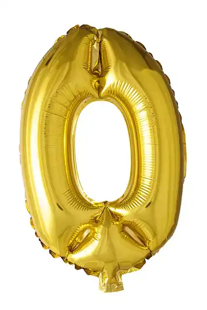 FOIL BALLOON ""0"" GOLD 40 CM