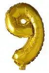 FOIL BALLOON ""9"" GOLD 40 CM