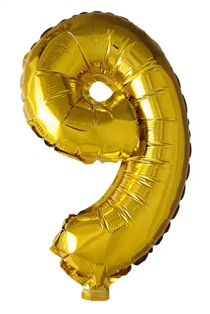 FOIL BALLOON ""9"" GOLD 40 CM