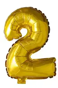 FOIL BALLOON ""2"" GOLD 40 CM