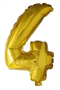 FOIL BALLOON ""4"" GOLD 40 CM